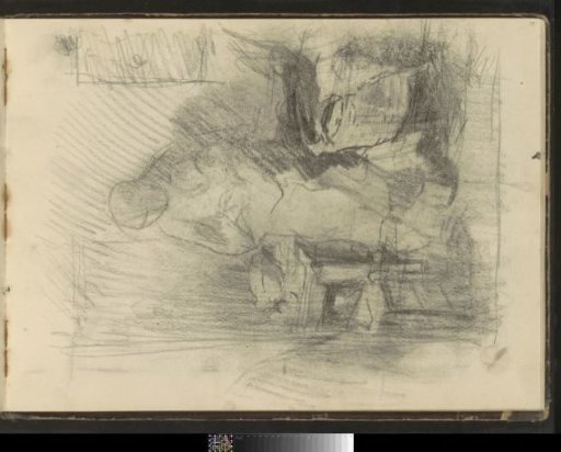 Woman with a baby in her arms by a wicker cradle