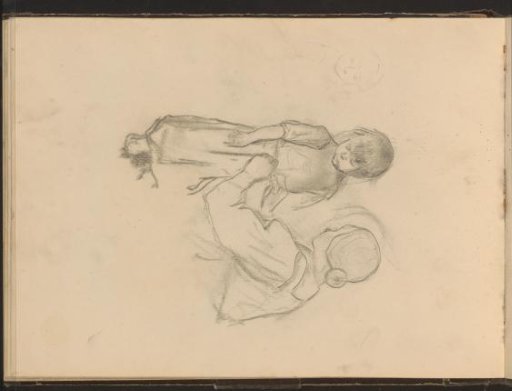 Mother tying the ribbons of her daughter's dress