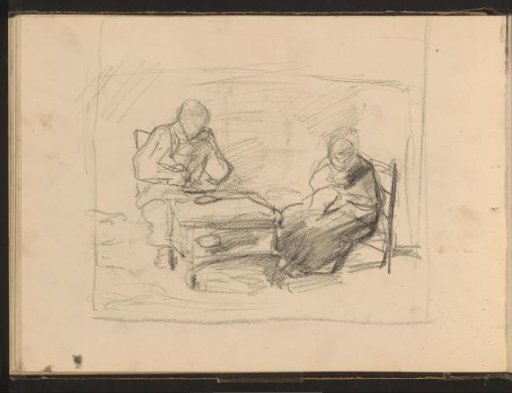 Man and woman seated at a table