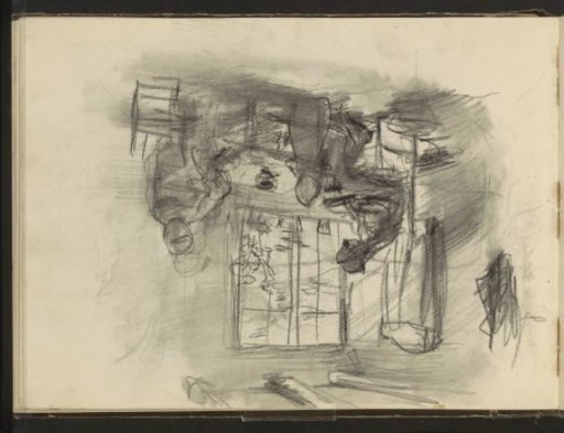 Peasant interior with figures at a table