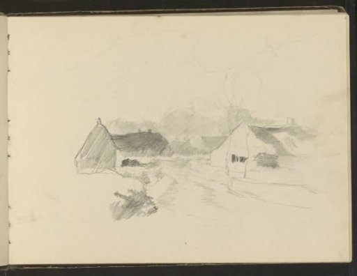 Farmhouses by a Country Road, Possibly in Laren