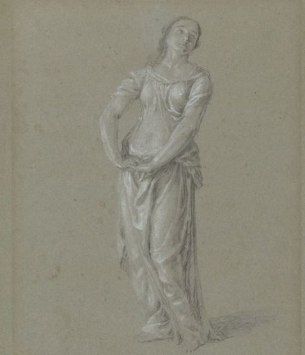 Figure Study of a Woman in Classical Robes, Frontal