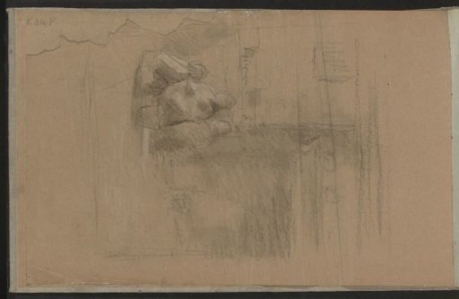 Mother and two children by a fireplace