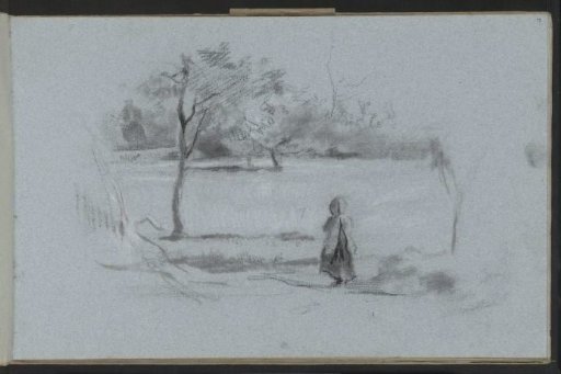 Girl in a meadow with trees