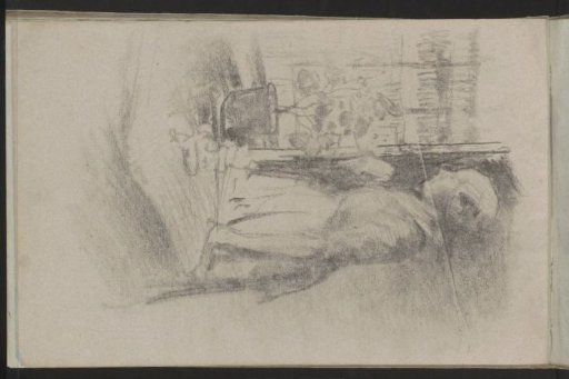 Woman looking through a window