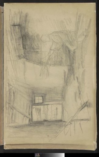Figure in the interior of a worker's dwelling