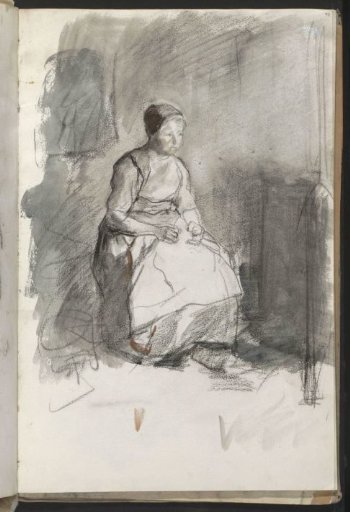 Young woman seated in an interior