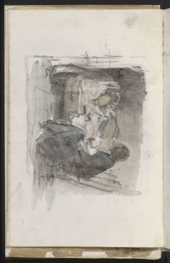 Mother sitting by a child's bed