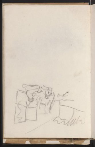 Two figures seated in an interior
