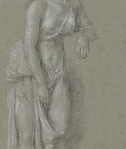 Figure Study of a Woman in Classical Robes, Standing Three-Quarter to the Right