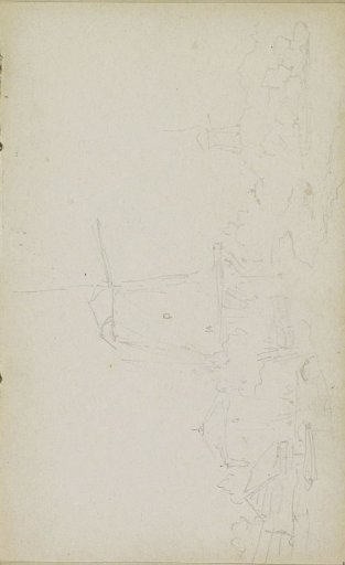River landscape with two mills