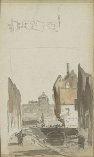 Figure study and a city view