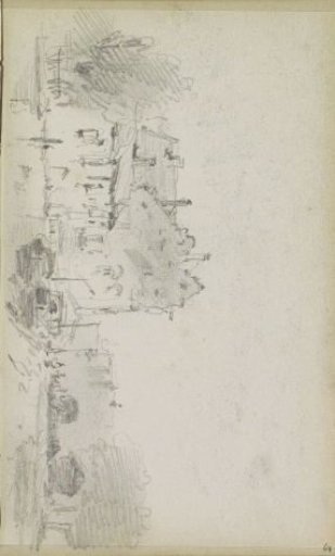 View of Buildings Along a Canal, Possibly in Delft
