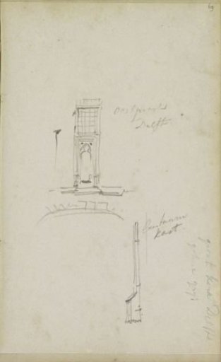 Detail studies of the Oostpoort and the Oude Kerk in Delft