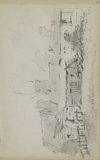 View of buildings, including a mill