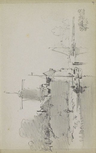River landscape with a mill