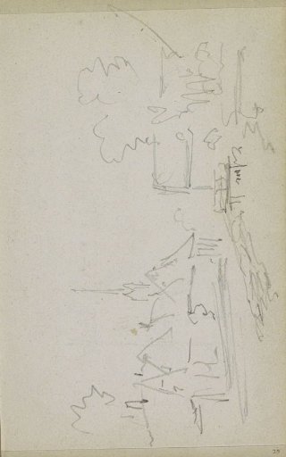 Village view with a church