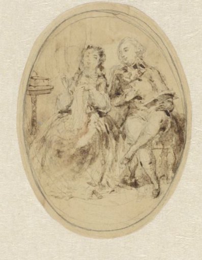Courtship Between an Elegant Couple