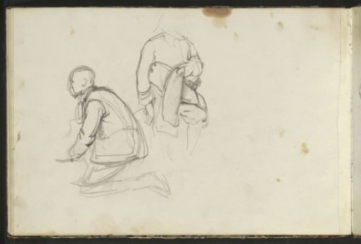 Kneeling and standing man