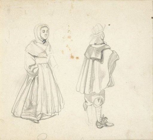 Study of a man and woman in seventeenth-century dress
