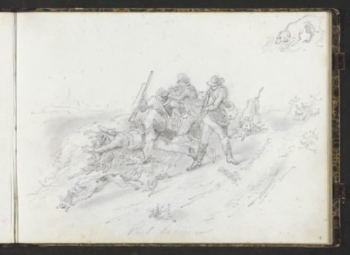 Hunting party in collision with a spring of rabbits
