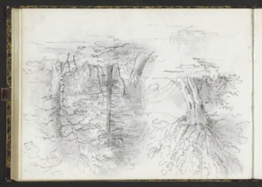 Landscape with trees and a village view