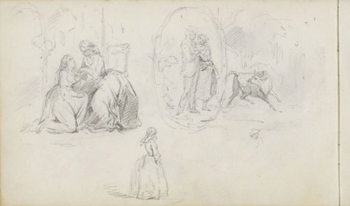 Study Sheet with Lovers, a Bull, and Women