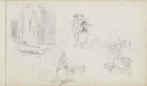 Study Sheet with Lovers and a Standing Man