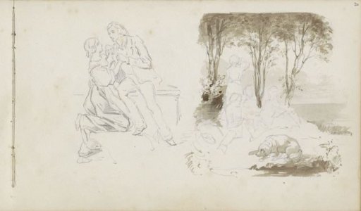 Lovers and a company in a landscape