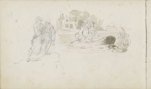 Lovers in a rowing boat