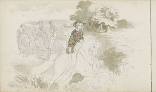 Landscape with four horsemen