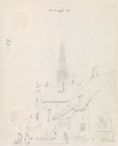 Sketch of a city view (Haarlem?)