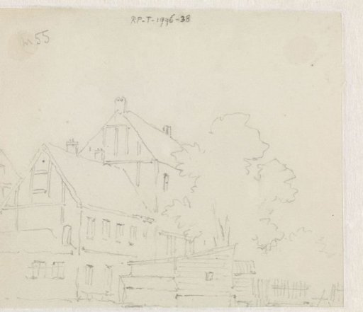 Sketch of houses by the water