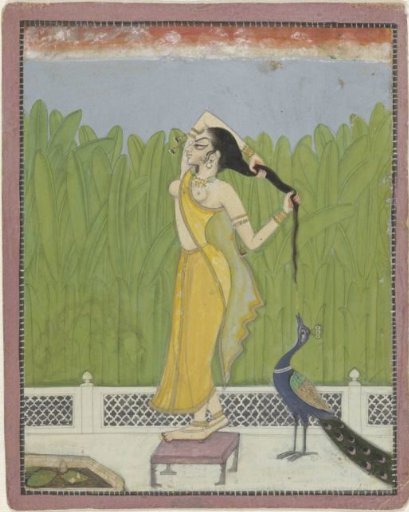 A woman drying her hair