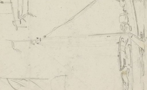 Study sheet with parts of a sailing ship