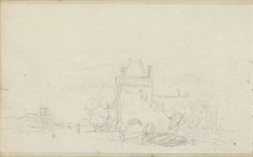 River landscape with a tower
