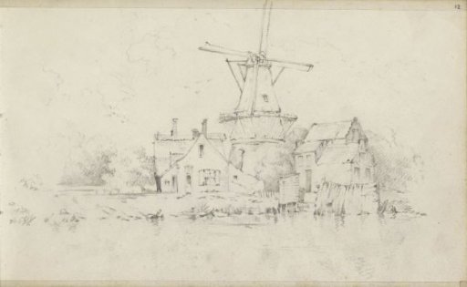Village view with a mill