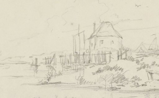 River landscape with a mill