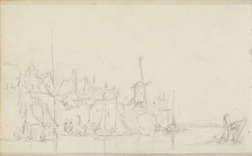 River landscape with a mill