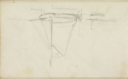 Two Sailing Ships and a Rowboat on Open Water