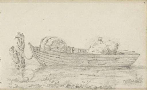 Rowing boat with goods