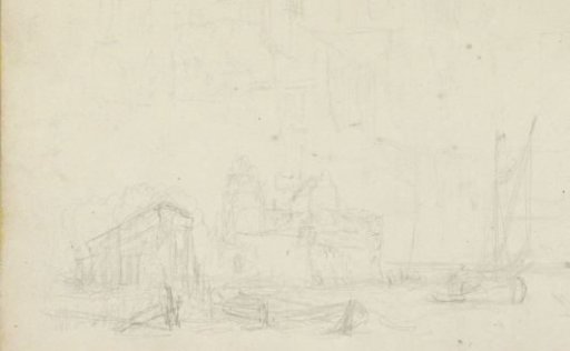 River landscape with boats