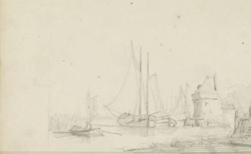 River landscape with boats