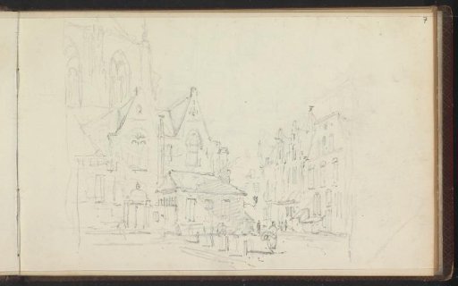 City square with a church