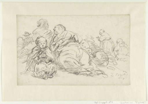 Resting women and children