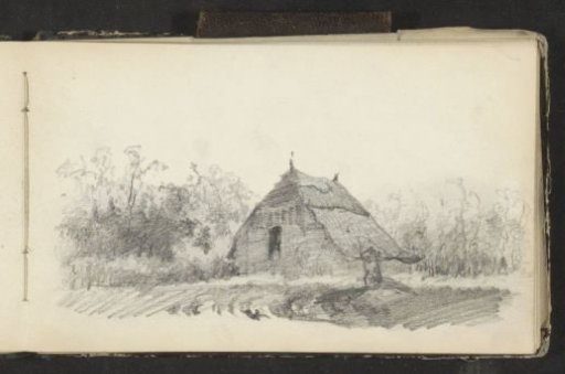 House with a Thatched Roof in the Countryside