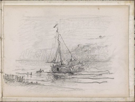Sailing ship on a river