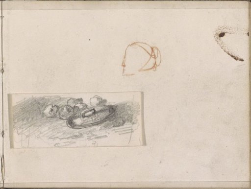 Still life with apples and a lid