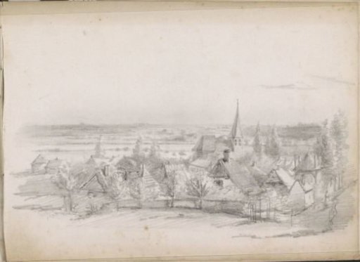 View of a town with a church