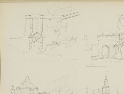 Four views of buildings